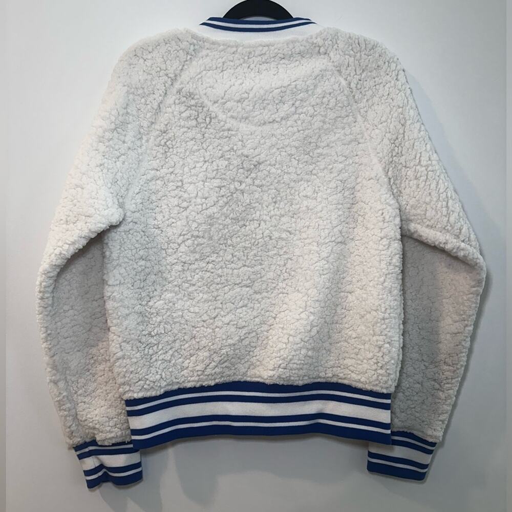 New Era New York Giants Cream Athletic Sherpa Full-Zip Bomber Jacket Women’s Med - Picture 6 of 13